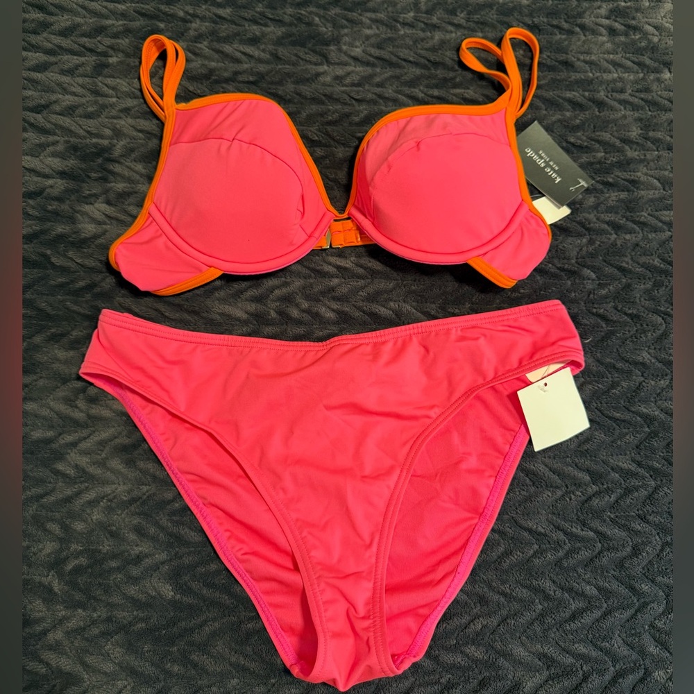 Kate Spade New York radiant pink two tone two piece swimsuit